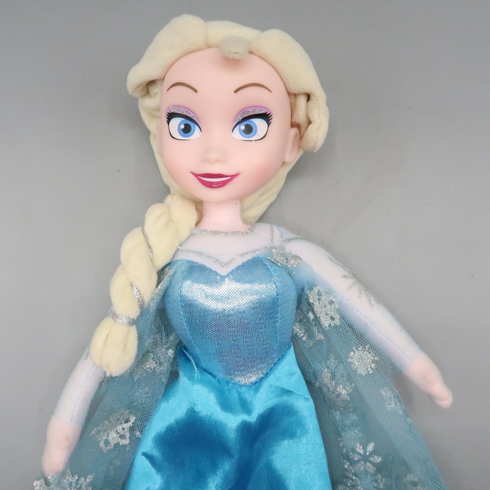 Frozen Elsa Plush Stuffed Dolls Vinyl Plastic Faces Disney 14" Just Play